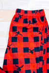 Pantalon de pyjama en peluche rouge à carreaux (m)-Autres-La Penderie du Paradis 🕊