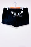 Short de pyjama noir en peluche avec chat derrière (l)-George-La Penderie du Paradis 🕊