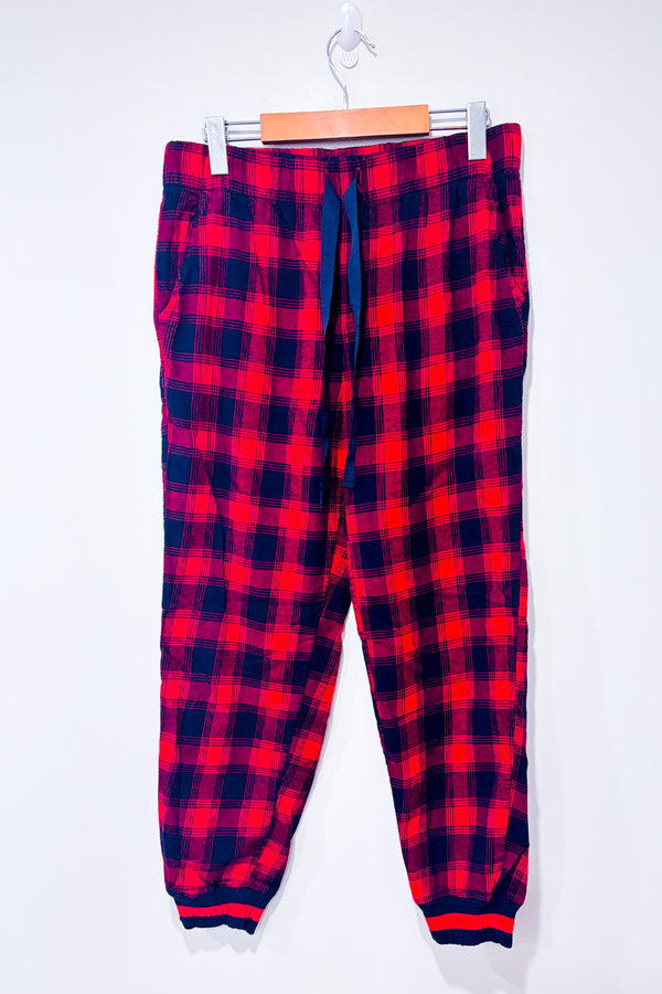 Pantalon de pyjama rouge et marine à carreaux seconde main - Aerie- La Penderie du Paradis