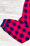 Pantalon de pyjama rouge et marine à carreaux seconde main - Aerie- La Penderie du Paradis