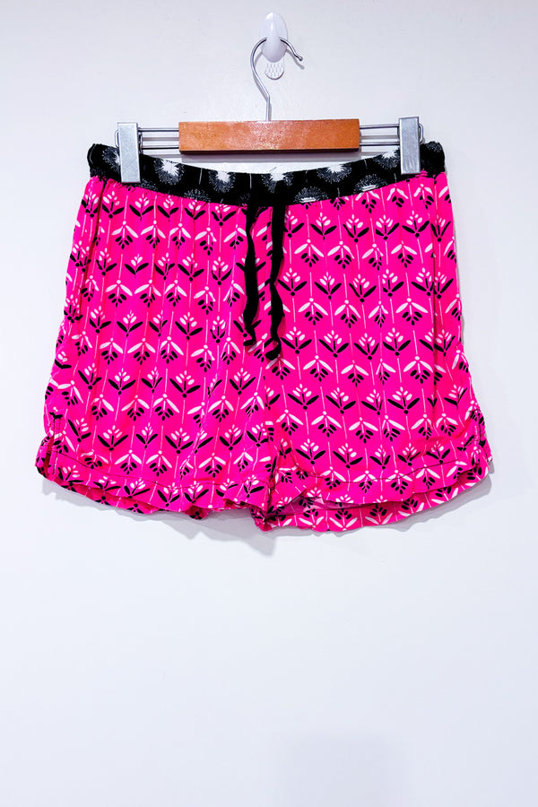 Short de pyjama rose à motifs seconde main - Jasmine Rose- La Penderie du Paradis