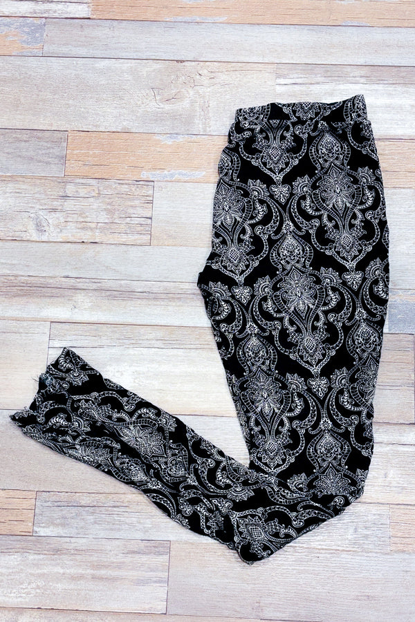 Pantalon de pyjama noir à motifs seconde main - Cynthia Rowley- La Penderie du Paradis