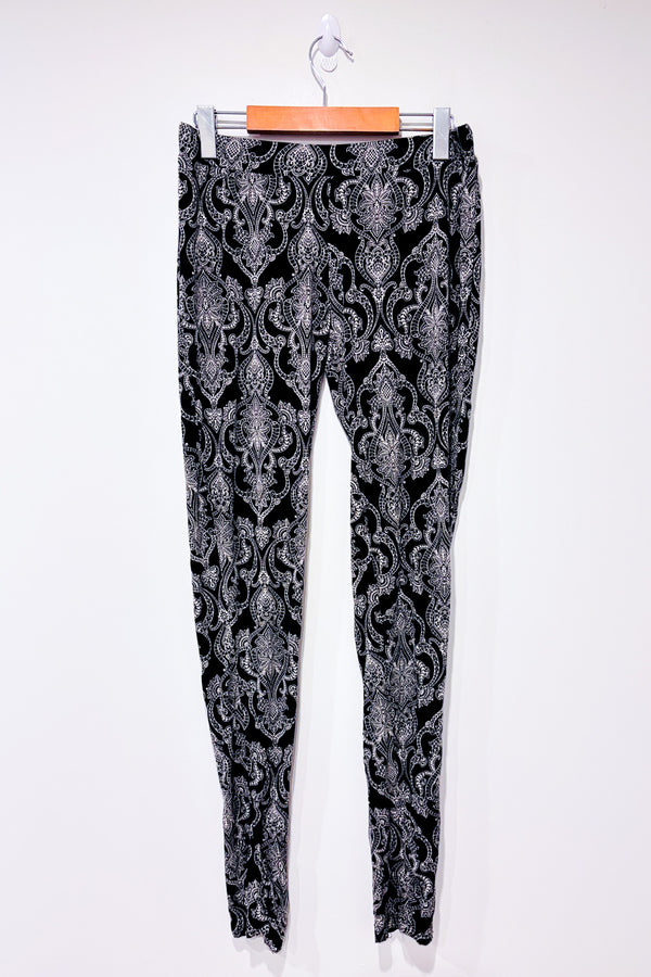 Pantalon de pyjama noir à motifs seconde main - Cynthia Rowley- La Penderie du Paradis