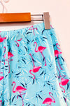 Short de pyjama turquoise à motif flamants roses seconde main - Carisma- La Penderie du Paradis