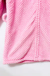 Veste en polar rose texturé à col montant seconde main - La Vie en Rose- La Penderie du Paradis
