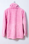 Veste en polar rose texturé à col montant seconde main - La Vie en Rose- La Penderie du Paradis