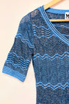 Robe bleue scintillante en crochet motif zigzag (m)-Missoni-La Penderie du Paradis 🕊