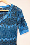 Robe bleue scintillante en crochet motif zigzag (m)-Missoni-La Penderie du Paradis 🕊