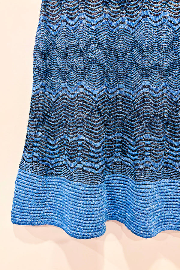 Robe bleue scintillante en crochet motif zigzag (m)-Missoni-La Penderie du Paradis 🕊