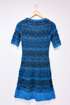 Robe bleue scintillante en crochet motif zigzag (m)-Missoni-La Penderie du Paradis 🕊