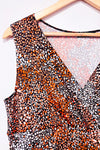 Robe cache-coeur orange et brune à motifs (m/l)-Jessica-La Penderie du Paradis 🕊