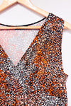 Robe cache-coeur orange et brune à motifs (m/l)-Jessica-La Penderie du Paradis 🕊