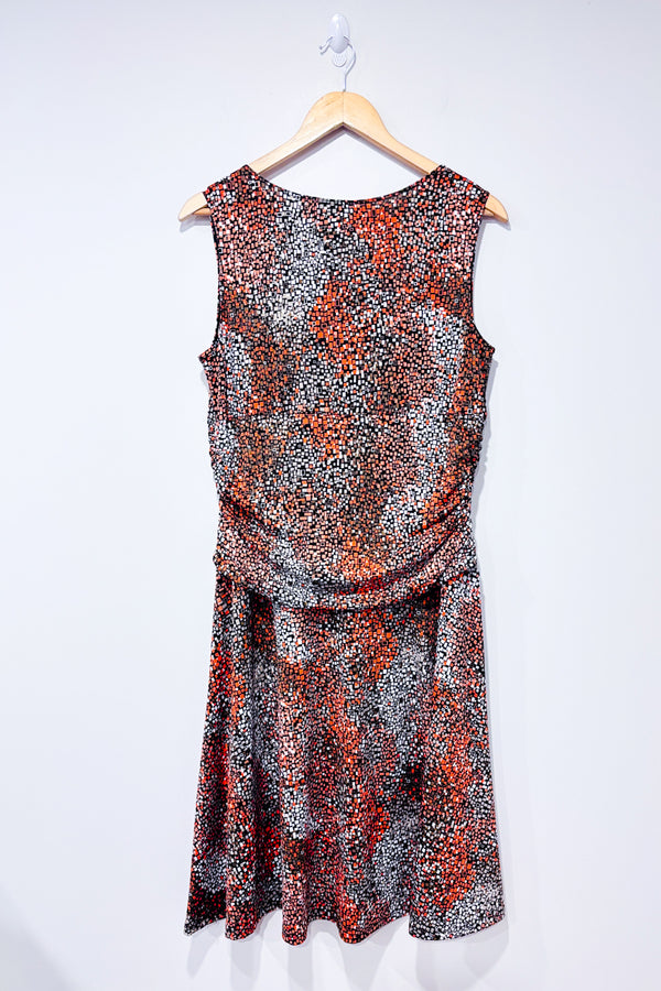 Robe cache-coeur orange et brune à motifs (m/l)-Jessica-La Penderie du Paradis 🕊