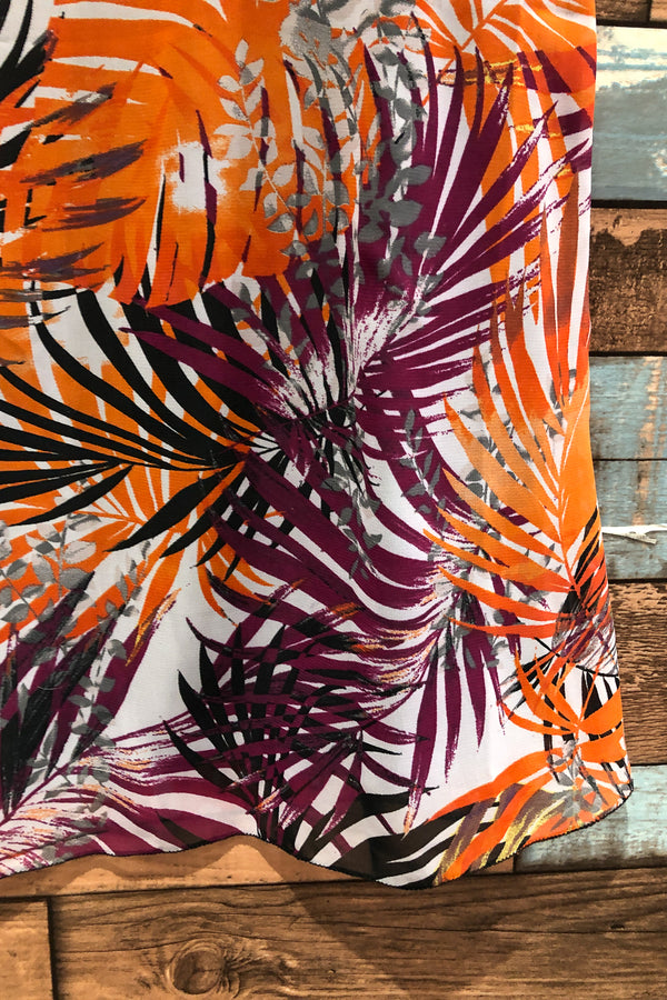 Robe fleurie orange et mauve (l) seconde main Clientèle 