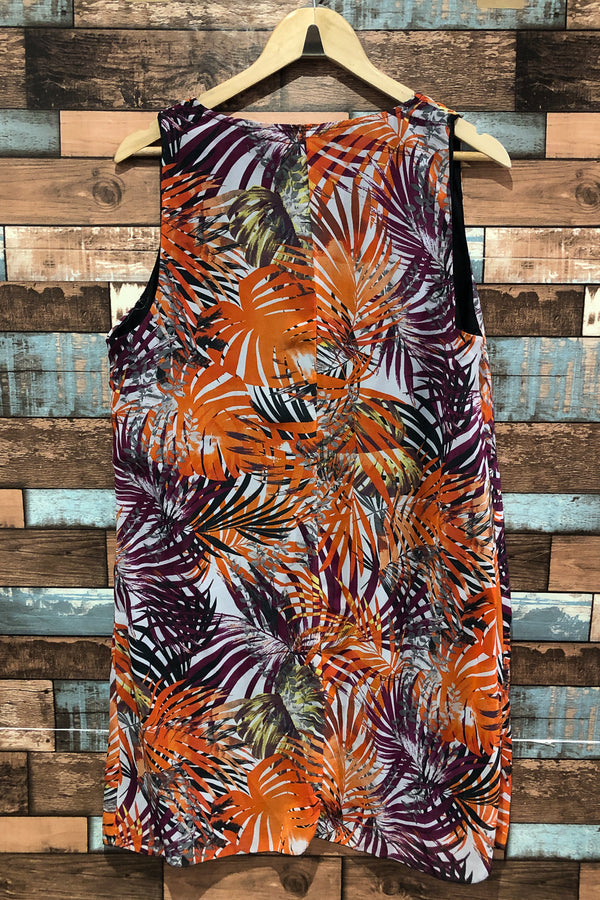 Robe fleurie orange et mauve (l) seconde main Clientèle 