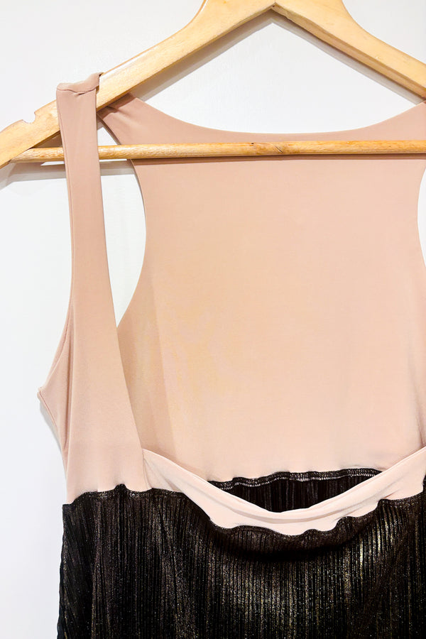 Robe fluide noire et or (xl) - Maternité -- La Penderie du Paradis ?