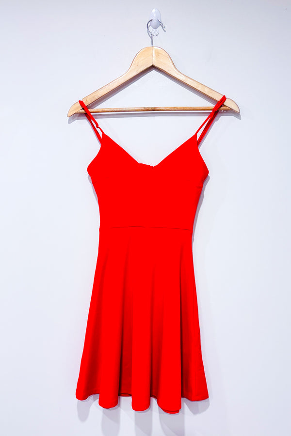 Robe fluide rouge (xs)-H&M-La Penderie du Paradis 🕊