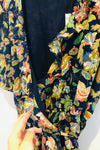 Robe maxi fleurie marine et verte à nouer (xl) seconde main Buffalo David Bitton 