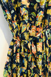 Robe maxi fleurie marine et verte à nouer (xl) seconde main Buffalo David Bitton 