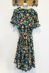 Robe maxi fleurie marine et verte à nouer (xl) seconde main Buffalo David Bitton 