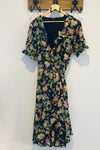 Robe maxi fleurie marine et verte à nouer (xl) seconde main Buffalo David Bitton 