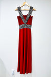 Robe maxi rouge avec motif zèbre (s/m) -- La Penderie du Paradis ?