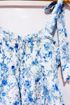 Robe midi bleue fleurie à volants Claire (s)-En Saison-La Penderie du Paradis 🕊