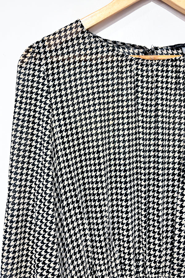 Robe noire et beige motif pied de poule (l) seconde main Tommy Hilfiger 