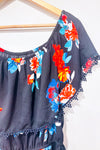 Robe noire fleurie épaules dénudées (l)-Design Lab-La Penderie du Paradis 🕊