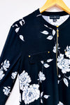 Robe noire fleurie seconde main - I.N.C. International Concepts- La Penderie du Paradis