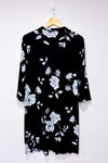 Robe noire fleurie seconde main - I.N.C. International Concepts- La Penderie du Paradis