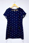 Robe côtelée marine motif homards* seconde main - Yumi- La Penderie du Paradis