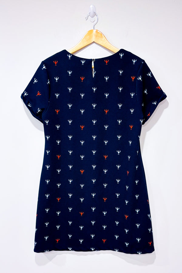 Robe côtelée marine motif homards* seconde main - Yumi- La Penderie du Paradis