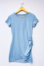 Robe t-shirt drapée turquoise - Maternité