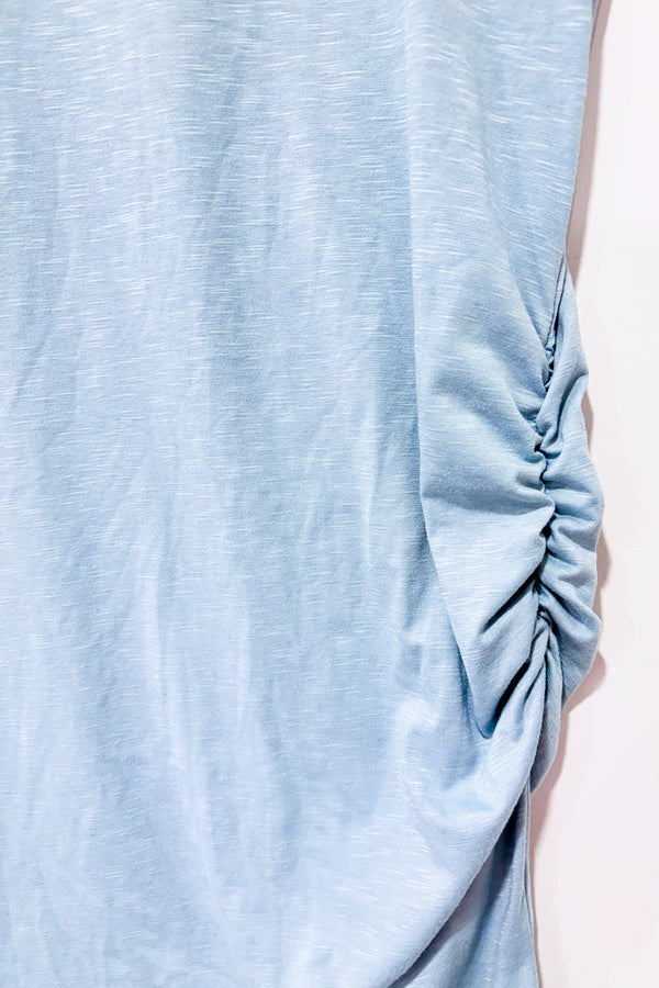 Robe t-shirt drapée turquoise - Maternité seconde main - Autres- La Penderie du Paradis