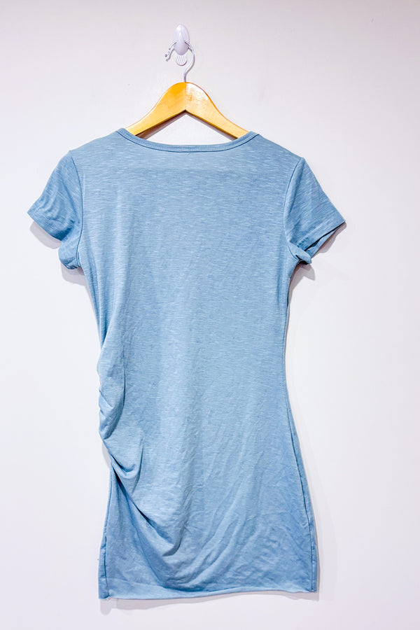 Robe t-shirt drapée turquoise - Maternité seconde main - Autres- La Penderie du Paradis