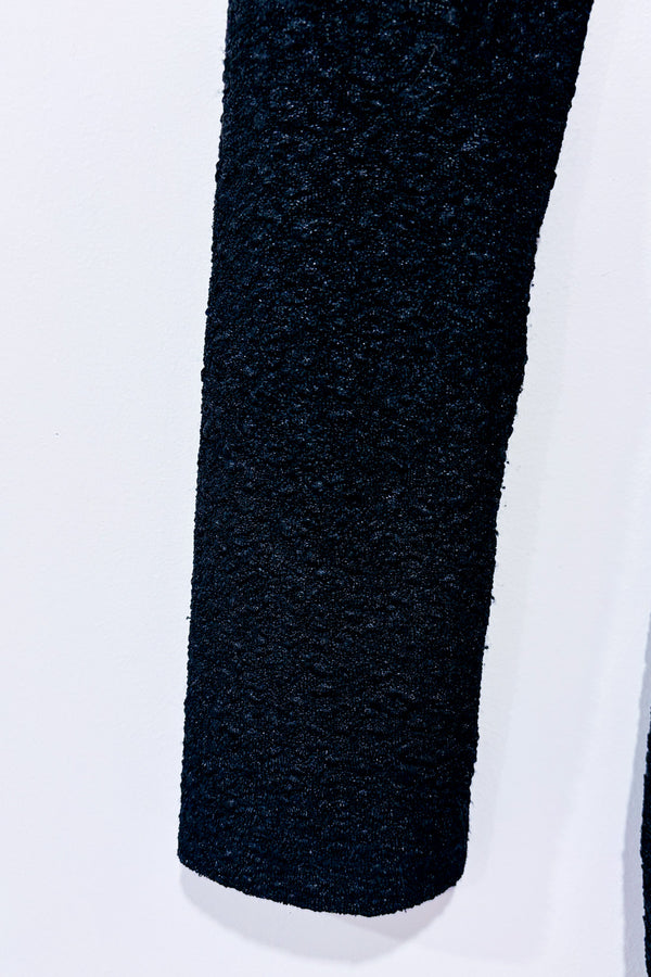 Robe noire dos ouvert à franges seconde main - Flamingo- La Penderie du Paradis