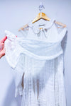 Robe blanche en dentelle fleurie* seconde main - Zara- La Penderie du Paradis