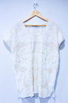 Tunique robe beige avec broderies fleuries * seconde main - Zara- La Penderie du Paradis