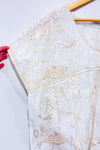 Tunique robe beige avec broderies fleuries * seconde main - Zara- La Penderie du Paradis