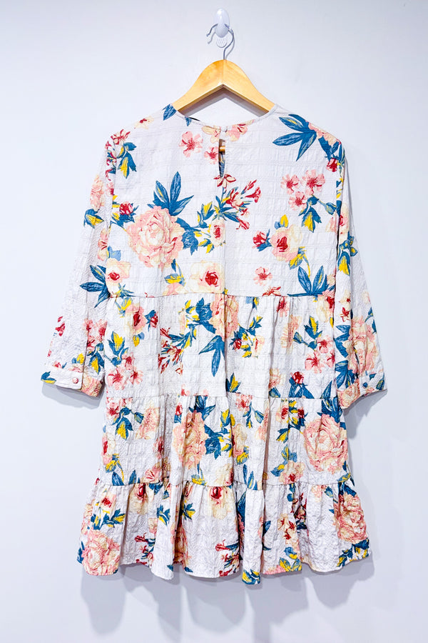 Robe ample crème fleurie* seconde main - Zara- La Penderie du Paradis