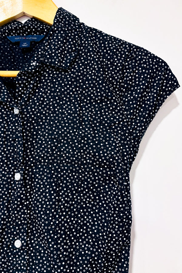 Robe chemise noire à pois * seconde main - Tommy Hilfiger- La Penderie du Paradis