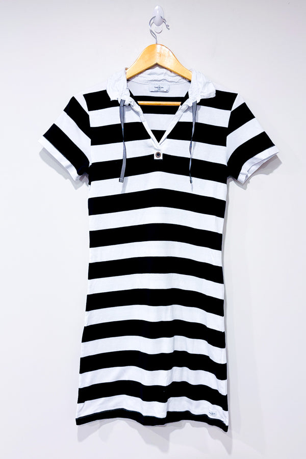 Robe polo marine et blanche rayée seconde main - Sable et Mer- La Penderie du Paradis