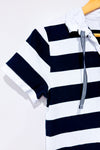 Robe polo marine et blanche rayée seconde main - Sable et Mer- La Penderie du Paradis