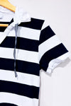 Robe polo marine et blanche rayée seconde main - Sable et Mer- La Penderie du Paradis