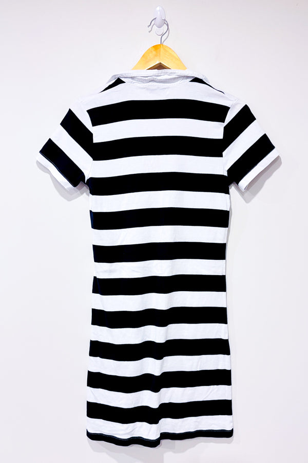 Robe polo marine et blanche rayée seconde main - Sable et Mer- La Penderie du Paradis