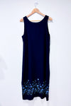 Robe maxi marine fleurie vintage* seconde main - Hysteria- La Penderie du Paradis