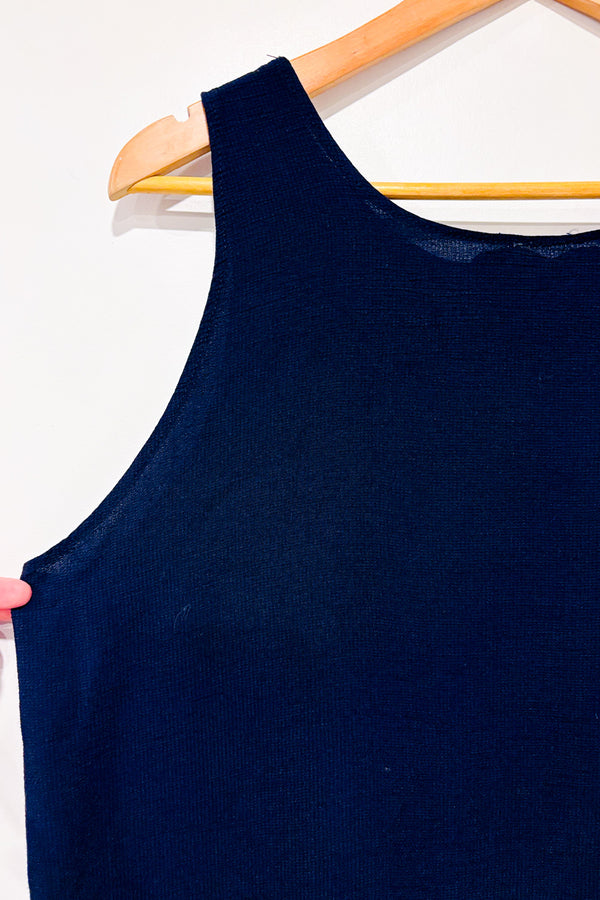 Robe maxi marine fleurie vintage* seconde main - Hysteria- La Penderie du Paradis