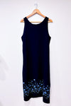 Robe maxi marine fleurie vintage* seconde main - Hysteria- La Penderie du Paradis