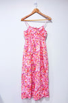 Robe midi rose fleurie* seconde main - H&M- La Penderie du Paradis